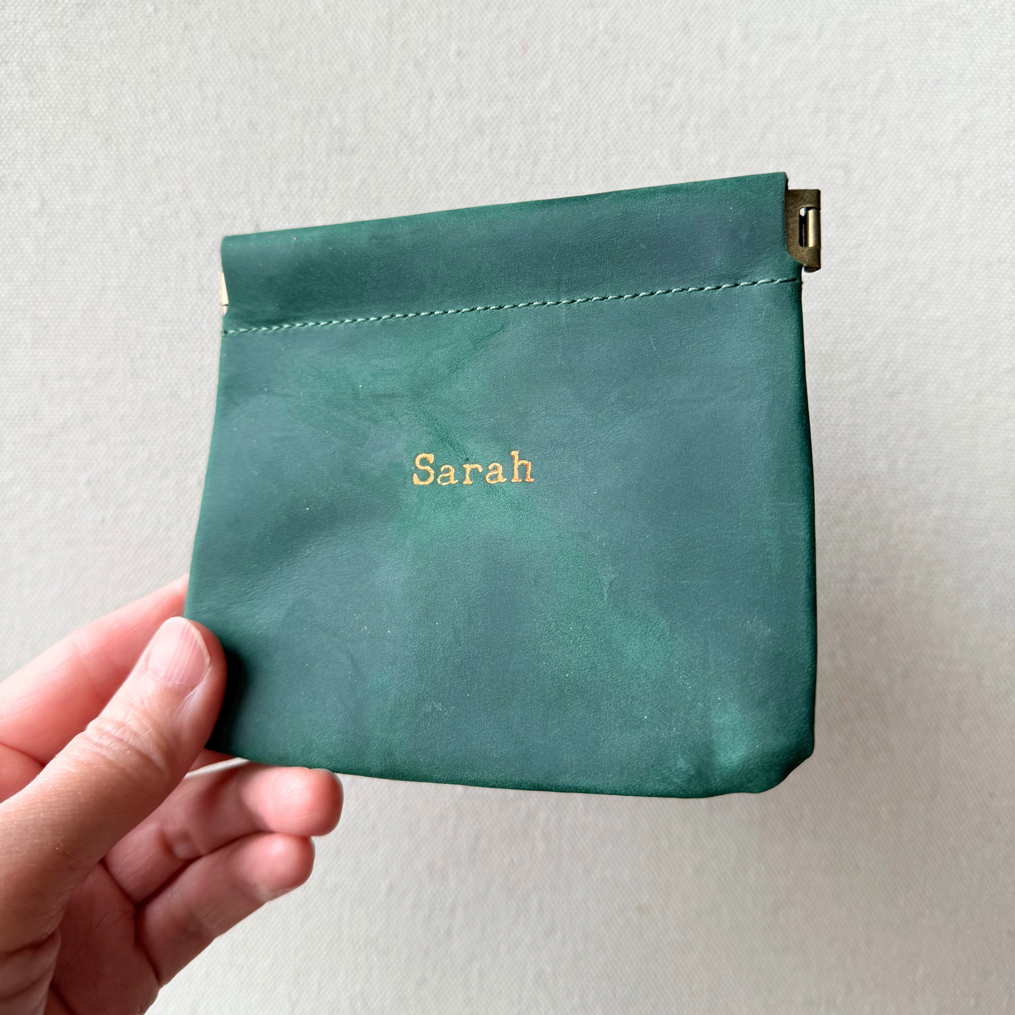 Custom Leather Mini Squeeze Pouch