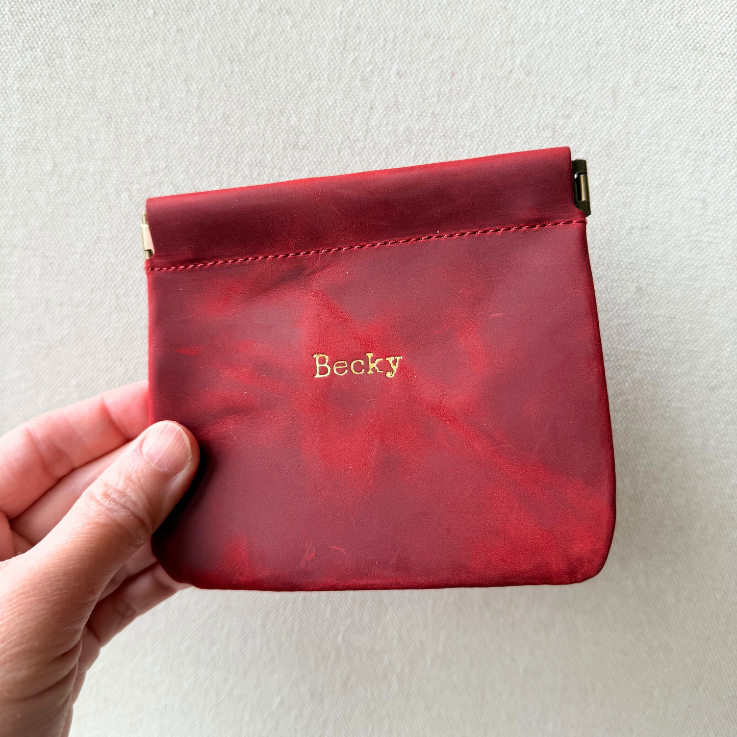 Custom Leather Mini Squeeze Pouch
