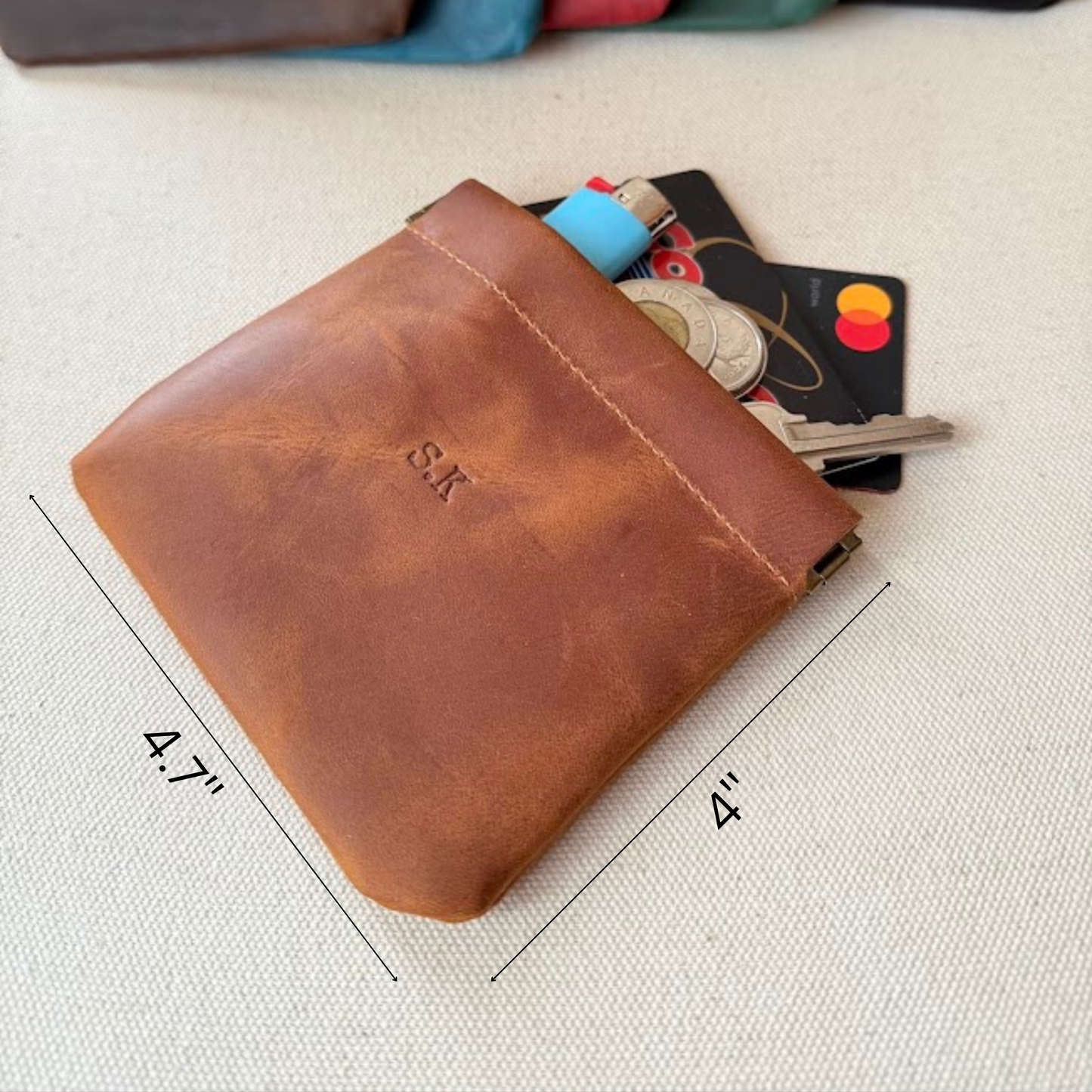 Custom Leather Mini Squeeze Pouch