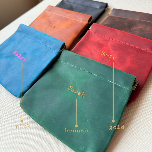 Custom Leather Mini Squeeze Pouch