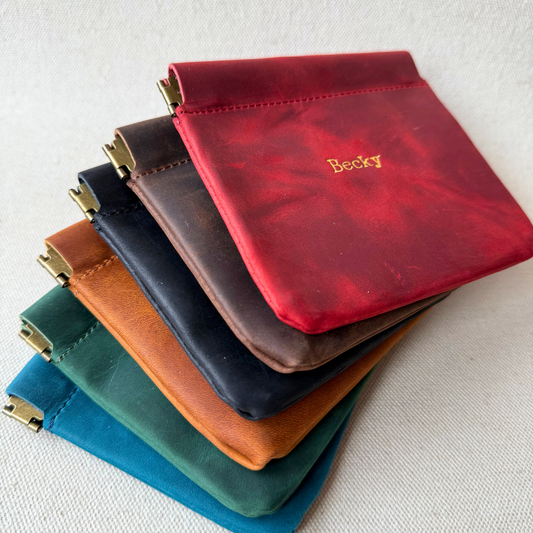 Custom Leather Mini Squeeze Pouch