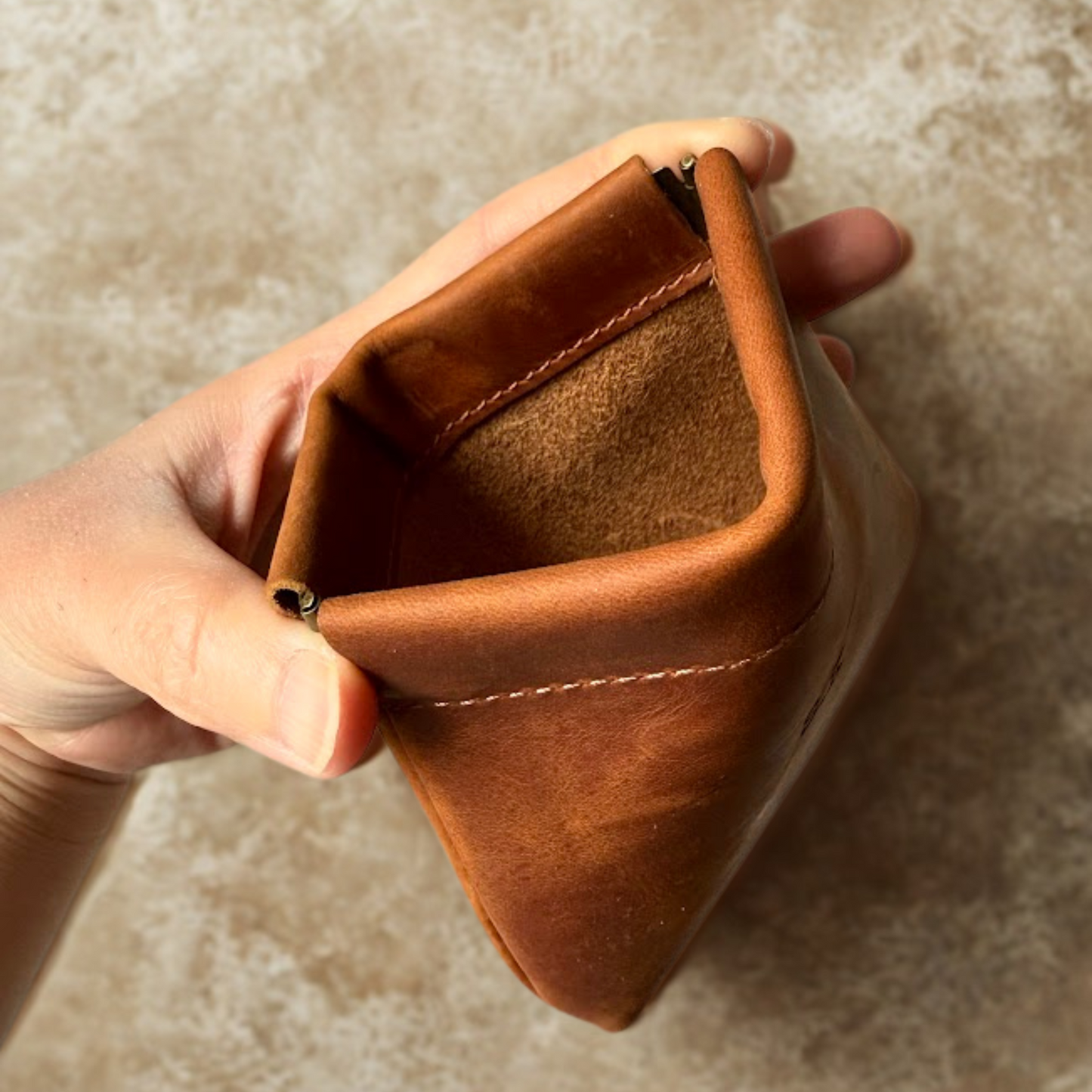 Custom Leather Mini Squeeze Pouch
