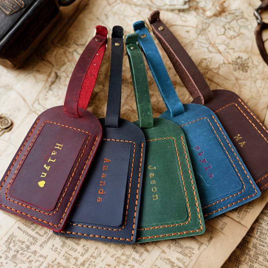 Custom Leather Luggage Tag